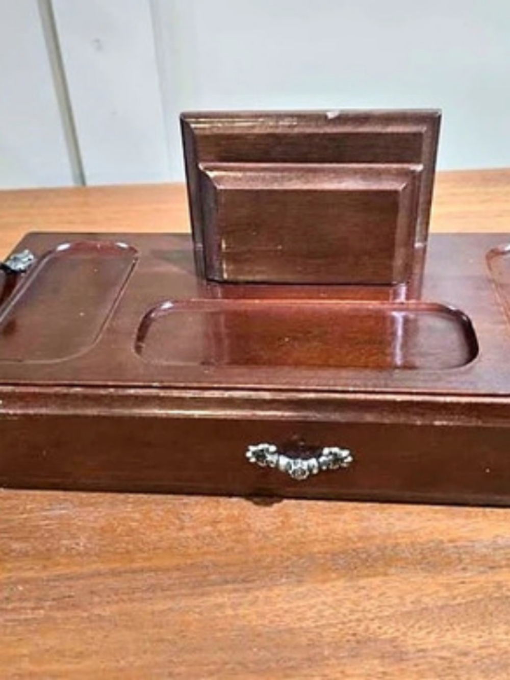 Wooden Desk Organizer Box in Brown